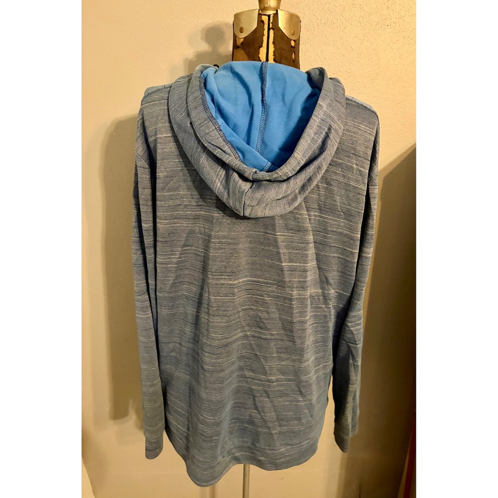 Tek Gear DryTek Men's Blue Heathered Hoodie Long Sleeve Pullover‎ Size XL - Picture 3 of 4